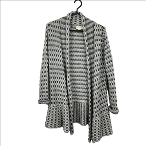 Lucy & Laurel Lightweight Alpaca Wool Blend Checkered Knit Cardigan